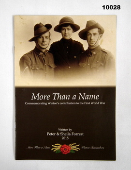 Booklet, Winton's contribution to WW1.