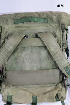 Field back pack, two side pouches.