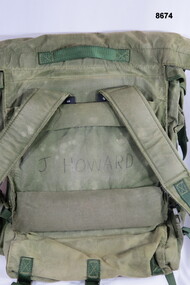 Field back pack, two side pouches.