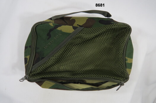 Personal wash bag, toilet, Woodland pattern.
