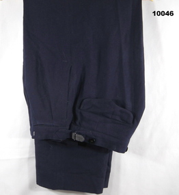 Dark blue RAAF uniform trousers.