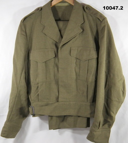 Army battle dress jacket and trousers.