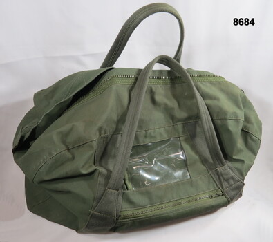 Military Issue Green canvas kit bag.