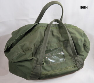 Military Issue Green canvas kit bag.
