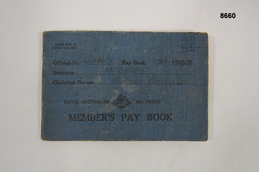 Royal Australian Air Force Members Pay Book.