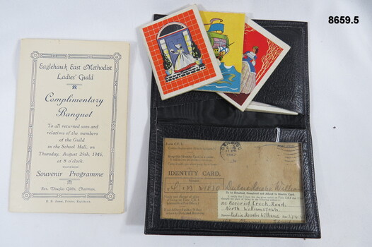 Wallet D.R.W. with photo, Identity Card and Invitation to Complimentary Banquet.