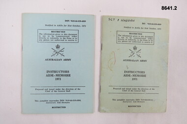 Manual - INSTRUCTORS AIDE - MEMOIRE  1971