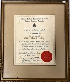 Life membership of the Bendigo RSL.