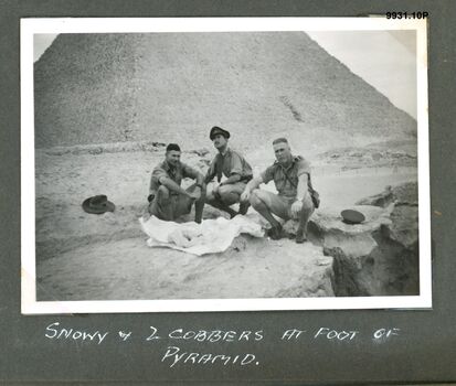 9931.10P Snowy and cobbers at foot of pyramid