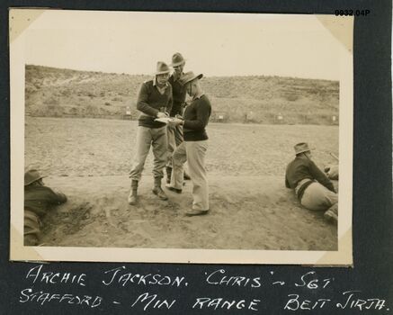9932.04P Beit Jirja Palestine training camp Archie Jackson Cris and Sgt Stafford Min range Beit Jirja