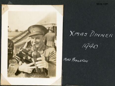 9932.12P Beit Jirja Palestine training camp Xms dinner Major Walter Houston NX56 2-4th Btn