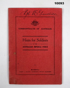 Behavioral Guides for Australian Soldiers Ww1.