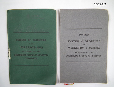 Manuals on Lewis Gun ad Musketry Training.