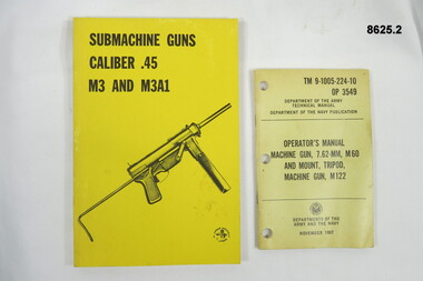 Technical manuals on 7.62mm - M60 and sub-machine guns caliber .45.