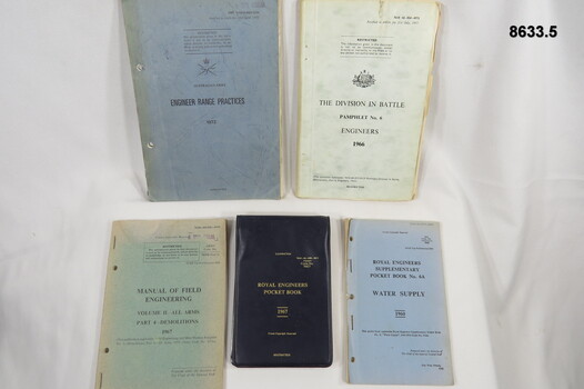Manuals that describe the tasks of the Royal Engineer.
