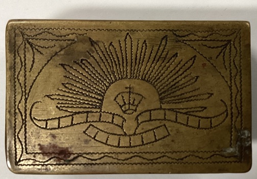 Rising Sun emblem engraved on the matchbox
