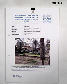 A4  Paper Heritage Report of Fortuna Villa