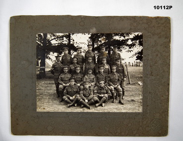 Army - group of soldiers in black and white photograph.
