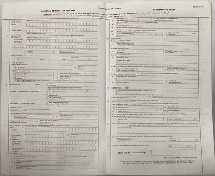 Pages registration form National service