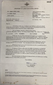 Letter regarding National service 1966