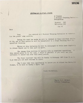 Letter to Family re son in NS.