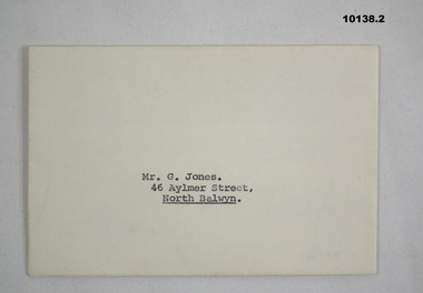 Letter - BEST WISHES NATIONAL SERVICE, 27.1.1967