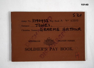 Administrative record - PAY BOOK ARMY, 1.2.1967