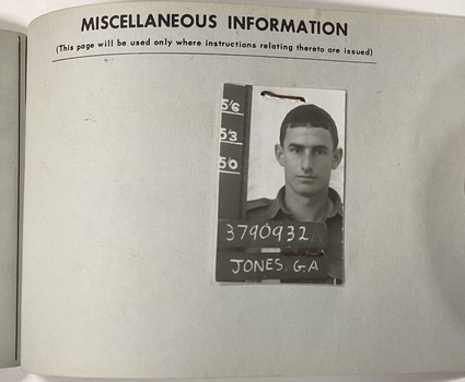 Photo in rear of pay book