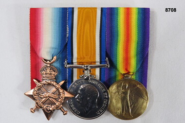 Set of three (3) medals WW1.