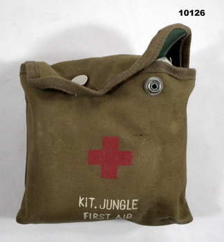 Army First Aid Kit in green cotton drill.