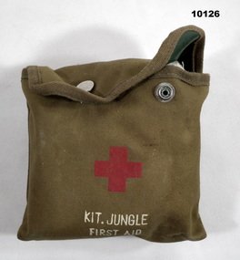 Army First Aid Kit in green cotton drill.