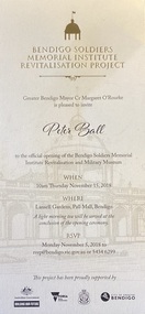 Card - PERSONAL INVITATION, C.2018