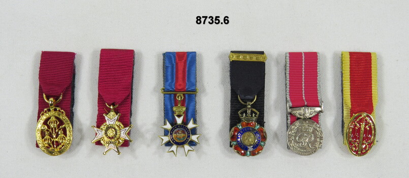 Series of six miniature medals.