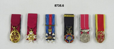 Series of six miniature medals.