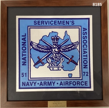 National Servicemen's Association logo framed.