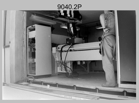 Gerber Optical Line Following (OLF) Scanner Removal from Air Survey Squadron’s Building 16, Army Survey Regiment, Fortuna, Bendigo, circa 1982-1983.