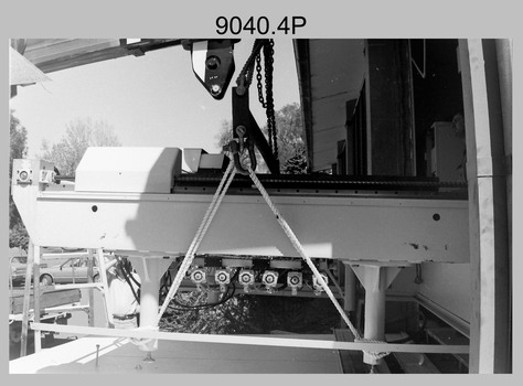 Gerber Optical Line Following (OLF) Scanner Removal from Air Survey Squadron’s Building 16, Army Survey Regiment, Fortuna, Bendigo, circa 1982-1983.