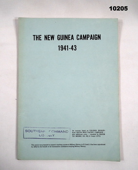 Booklet summarising the New Guinea Campaign 1941-43.