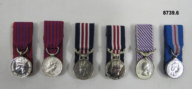 Set of six (6) Miniature medals.