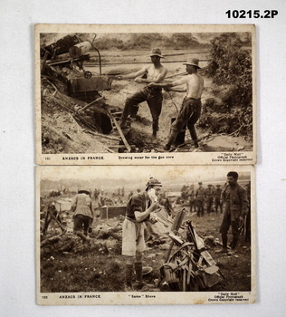 Postcards of ANZACS on front WW1.