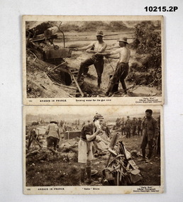 Postcards of ANZACS on front WW1.