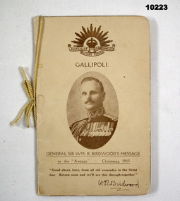 Two page Christmas Card commemorating Gallipoli.