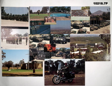 Collection of seven coloured postcards featuring Puckapunyal Army Base.