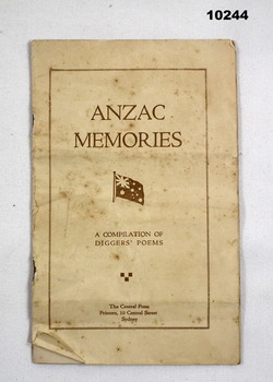 Anzac Memories, a booklet of Diggers poems.