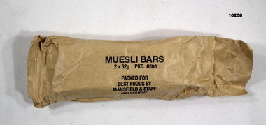 Packet of two muesli bars.