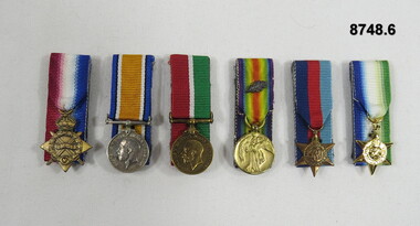 Sets of six (6) Miniature Medals.