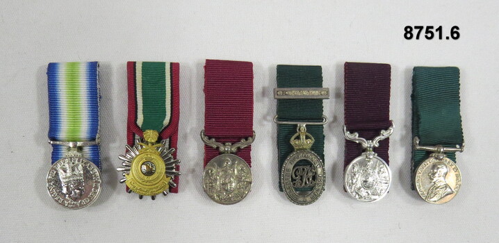 Sets of six (6) Miniature medals.
