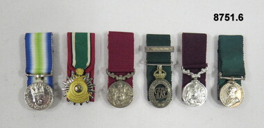 Sets of six (6) Miniature medals.