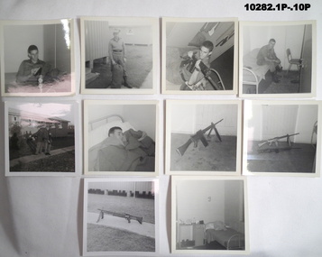 Photos taken in the barracks and outside.
