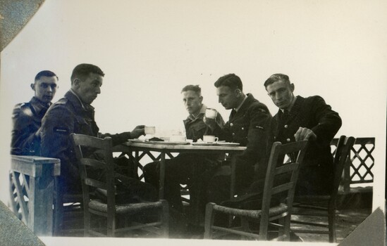 RAAF 462 Squadron pilots having lunch in Haifa                              